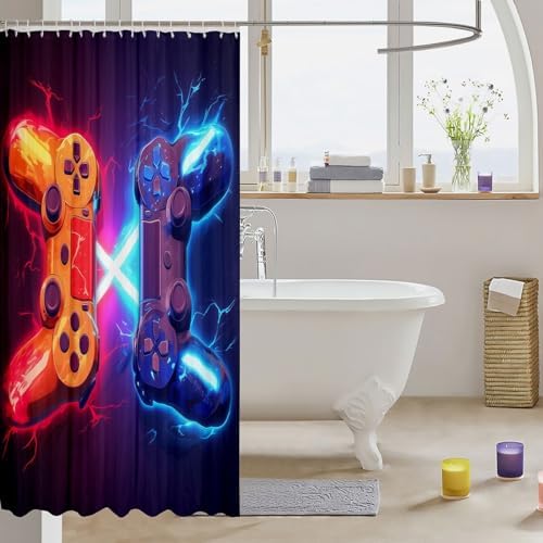 Modern Gamers Kids shower curtains for Gaming