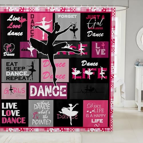 Ballerina Kids Dance Bathtub curtains