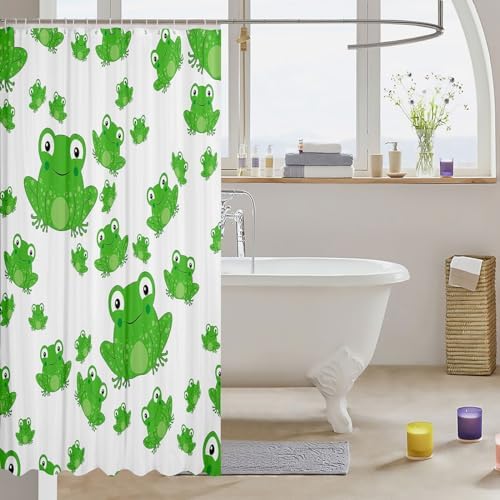 Manfei Cute Frogs Shower Curtain Set