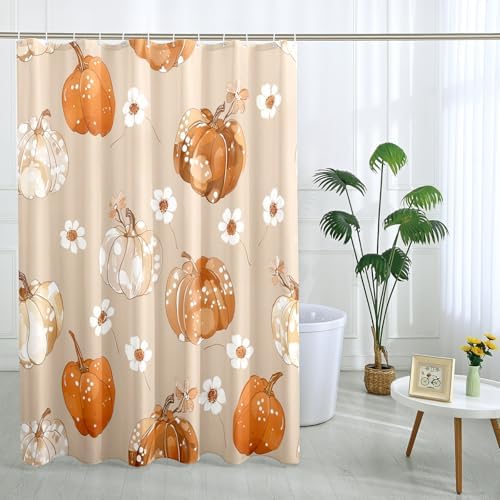 GDHBLING - Autumn Pumpkins 72x78 inch Shower Curtain Set