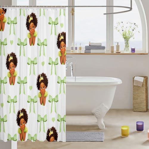 Manfei Cute Princess White Shower Curtain