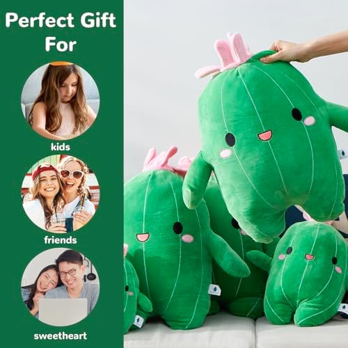 Cuddly Big Soft Cactus Plush Pillow and Blanket Set