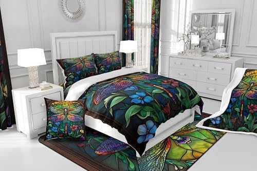Feelyou Dragonfly Nature Flying Animal 72x72 inches Fresh Fun for Boys Kids