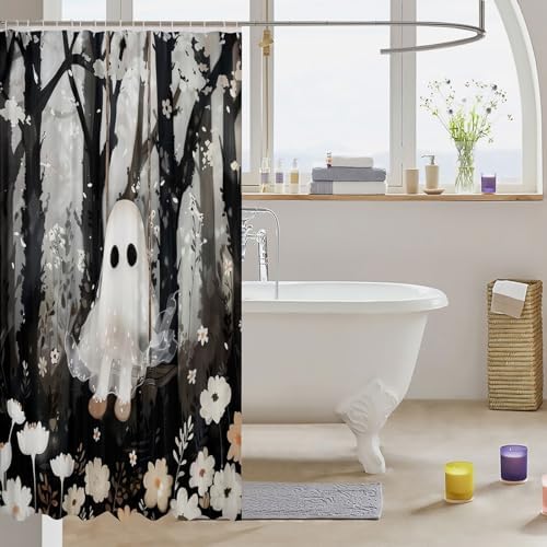 Halloween Ghost Bathroom Curtains for Kids Sip