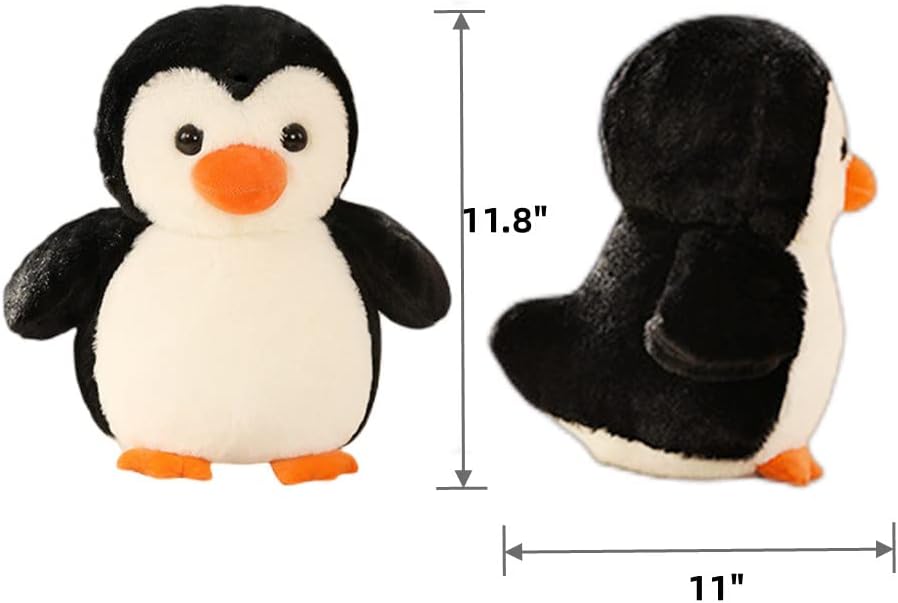 Perfect for Kids Adults 12 inch Stuffed Animal Penguin Pillow