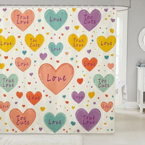 Valentines Day Kids Bath Curtain Set