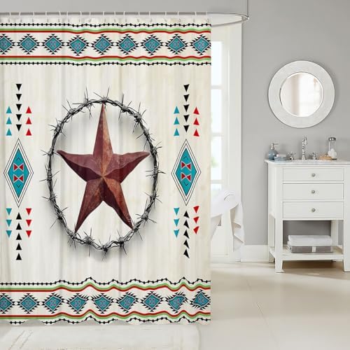 Boho Texas Star 72x84 Shower Curtain Set