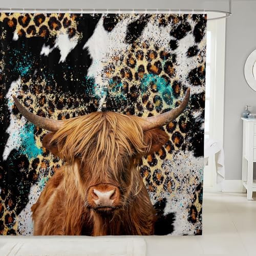Manfei Highland Cattle Kids Shower Curtains