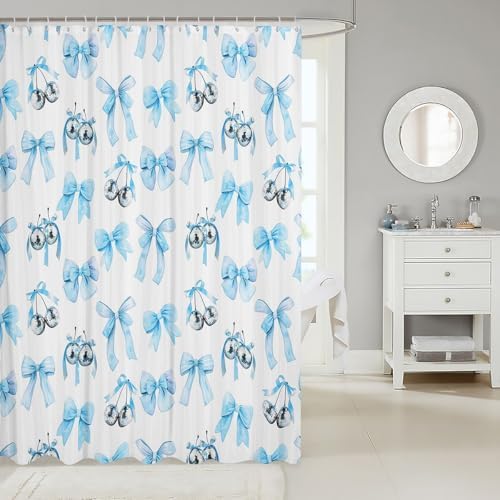 Feelyou Kids Blue Bowknot Shower Curtain Set