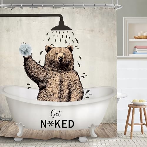 Yookeb Bear Bathroom curtain Rustic design for kids