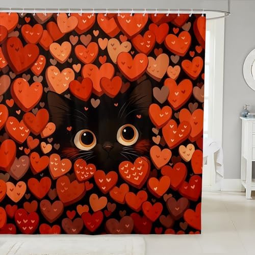 Super Fun 72x72 Bath Curtain Happy Love Day for Kids Unique Design