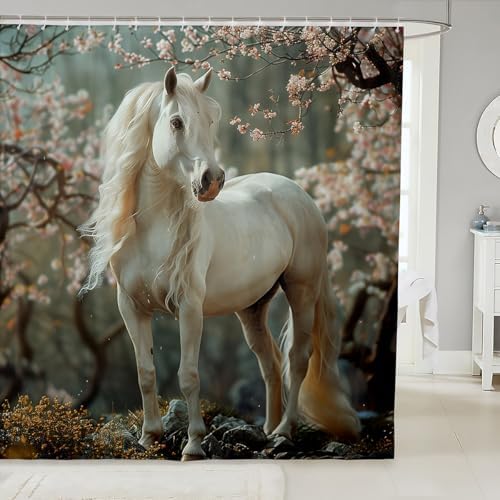 Festive Horse Bath Curtain Set