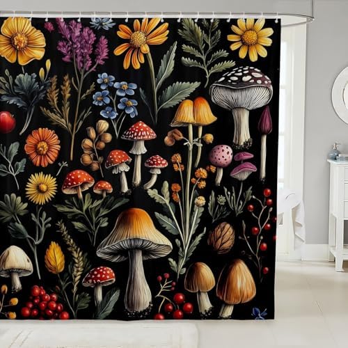 Feelyou - Cute mushroom shower curtain - Waterproof and fun for kids