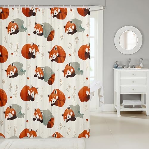 Feelyou Lesser Panda Shower Curtain 72x78 Water Resistant