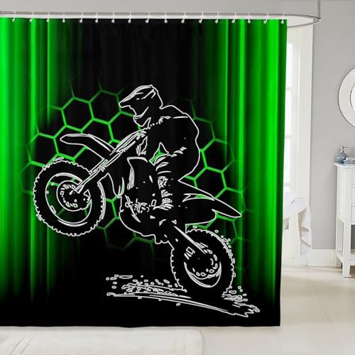 Feelyou Dirt Bike shower curtain Set for Boys Girls