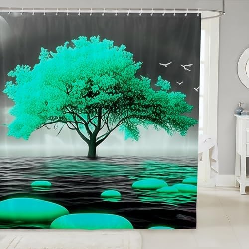 Feelyou Green Tree Bath Curtain