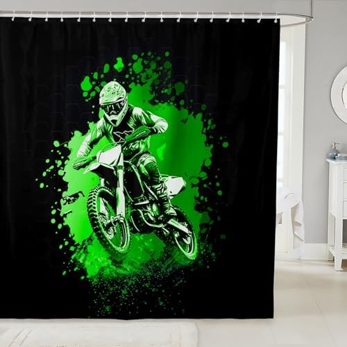 Feelyou Racing Motocross Bath Curtain Set 72x78