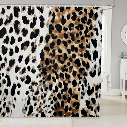 Leopard Print Shower Curtains for Boys Girls - Waterproof Fun