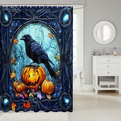 Crow Kids Halloween Shower Curtains - Happy Fall Practical Stylish