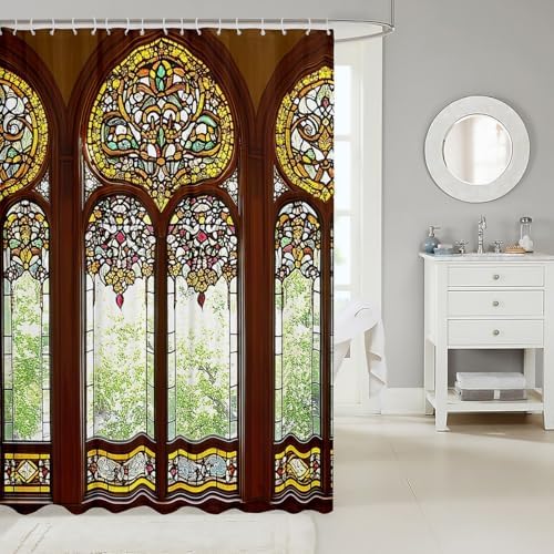 Feelyou Door Print Shower Curtain 72inx72in