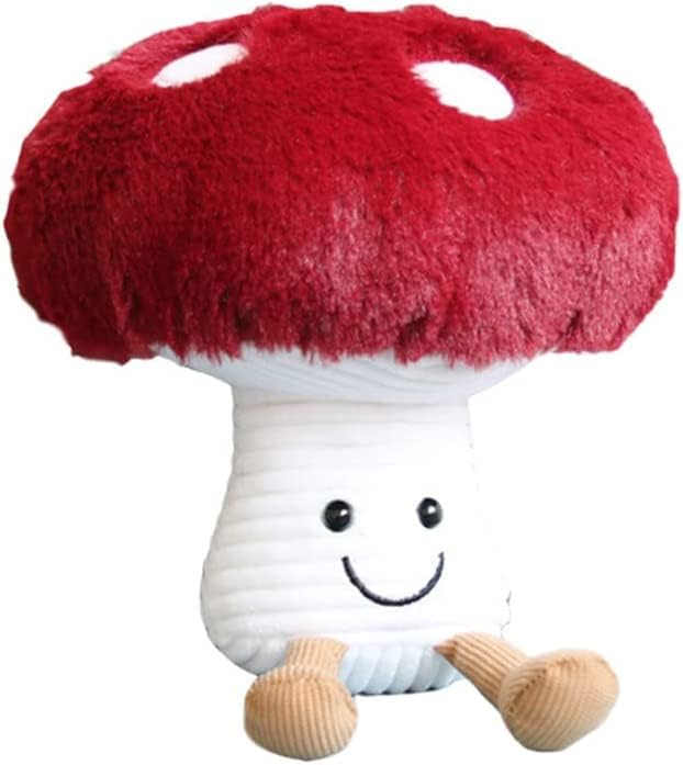 Red Mushroom Plushie Stuffed Animal Pillow 8 Inch