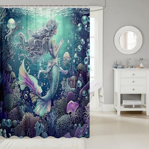 Mermaid Bath Curtain waterproof