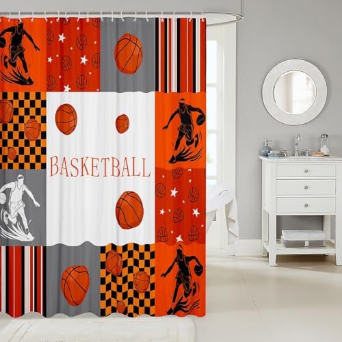 Feelyou Basketball Shower Curtain 72x72 Set Water-Resistant permalink