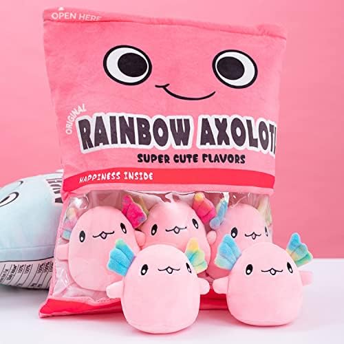 Relaxing Touchable Salamander Plush Toy Perfect for Travel Kids 6-Pack Blue