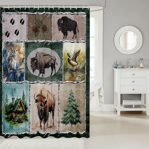 Feelyou Buffalo Bath Curtain 6ft x 6ft
