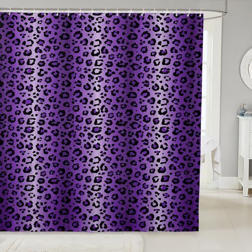 Feelyou Cute Cheetah-printed Bath Curtain Soft Durable for Home RVs