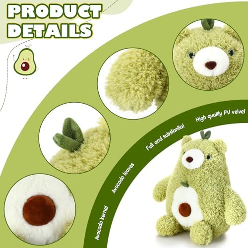 HyDren Avocado Bear Plush Pillow Stuffed Animal