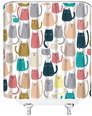 Brightly Cartoon Cat Unique for Girls Delightful Bathroom Decor