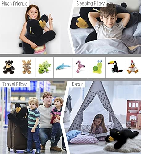 DolliBu Plush Black Bear Block Pillow