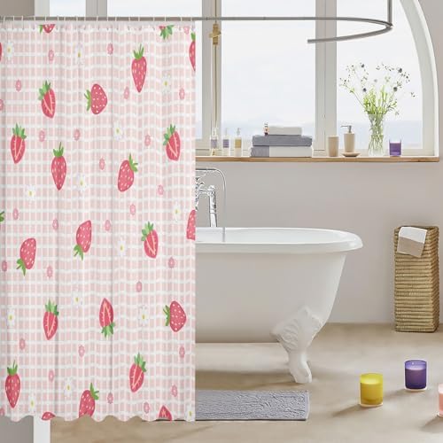 Cartoon Strawberry Shower Curtain