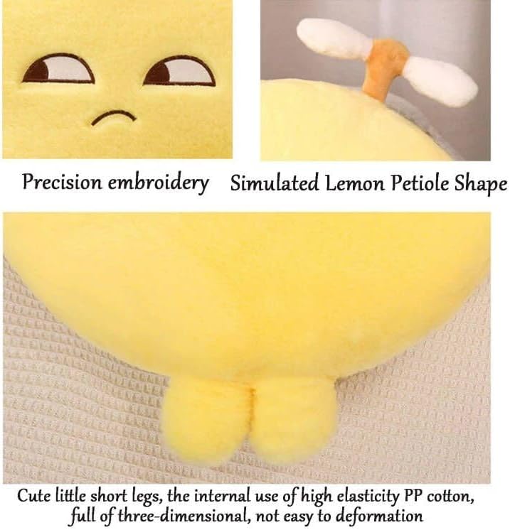 Tiny Lemon Plush Pillow Cozy Sofa Cushion for Reading or Relaxing
