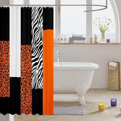 Feelyou Animal Print Bath Curtain Set 72x78