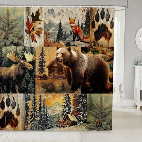 Rustic shammy curtains with unique wild animal design