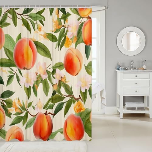 Feelyou Peach Fruit Shower Curtain
