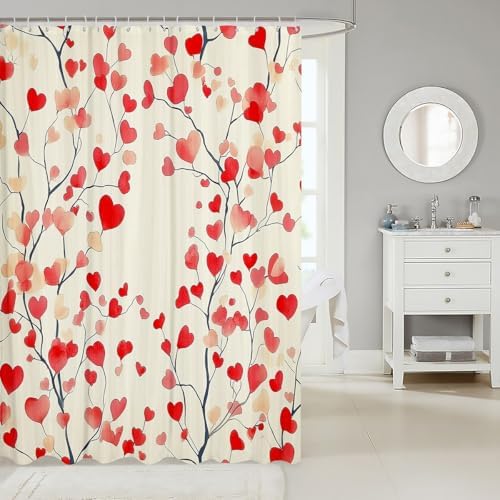 Jejeloiu Valentines Day Bath Curtain 72x72 Kids crawled valentines theme