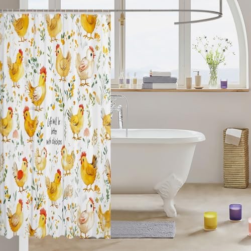 Feelyou Cute Chicken Bathroom Curtain