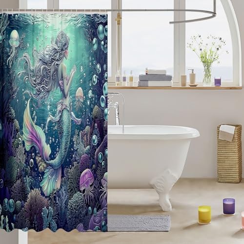 Mermaid Bath Curtain waterproof
