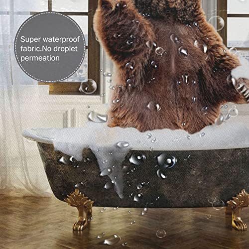 Funny Bear Shower Curtain Set with 12 Hooks