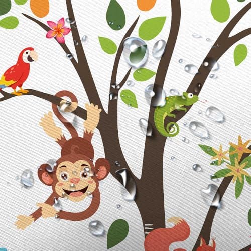 Cute Cartoon Animals Shower Curtain for Kids 70x70in