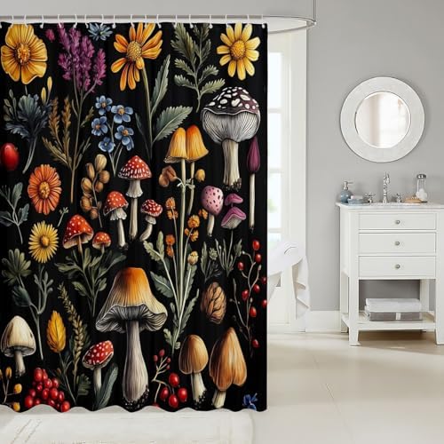 Feelyou - Cute mushroom shower curtain - Waterproof and fun for kids
