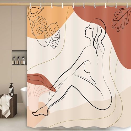 Boho Mid Century Modern 72x72 inch Contemporary Design Shower Curtain Set