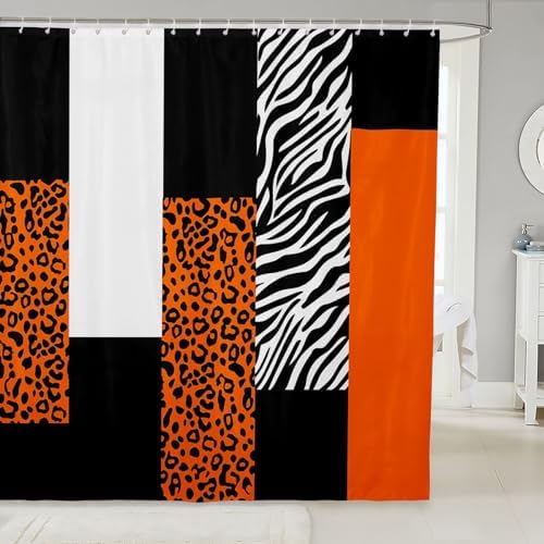 Feelyou Animal Print Bath Curtain Set 72x78