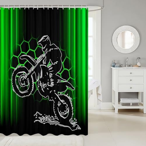Feelyou Dirt Bike shower curtain Set for Boys Girls