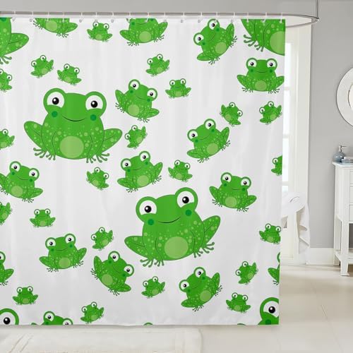 Manfei Cute Frogs Shower Curtain Set