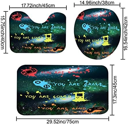 ALEXEX 4 PCS Star Outer Space Kids Shower Curtain Set