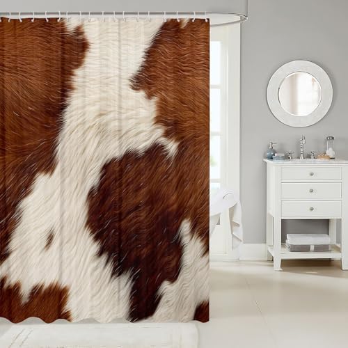 Feelyou 72x72 Cow Print shower curtain Eco-Friendly and Durable for Kids